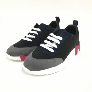 エルメス バウンシング スニーカー ブラック×グレー×ピンク