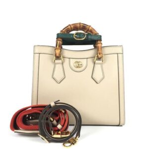 グッチ バンブー/ダイアナ ハンドバッグ レザー