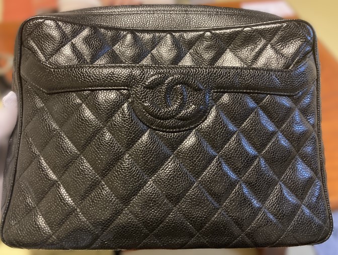 シャネル フリンジ ココマーク キャビアスキン ショルダーバッグ