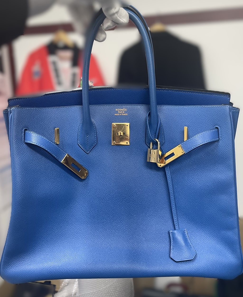 エルメス バーキン40 エプソン ブルーザンジバル