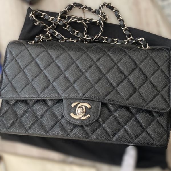 シャネル マトラッセ キャビアスキン ダブルフラップ