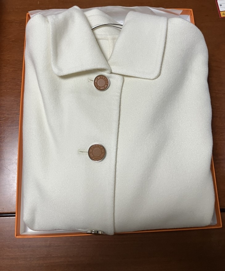 エルメス コート フレア ダブルフェイス カシミヤ