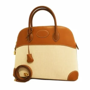 エルメス ボリード35 トワルアッシュ □F刻印