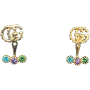 グッチ ダブルG ダイヤ イヤリング K18YG