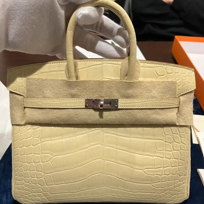 エルメス　バーキン　25 　クロコダイル　W刻印