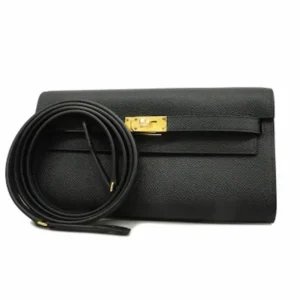 エルメス ケリーウォレット 財布 ブラック×ゴールド金具 U刻印