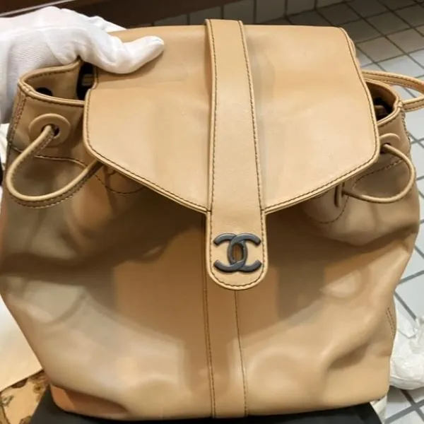 シャネル　ヴィンテージ　レザーリュックサック