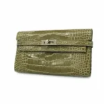 エルメス ケリーウォレット 財布 グリーン×シルバー金具 C刻印の参考買取価格