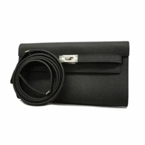 エルメス ケリーウォレットトゥーゴー 財布 ブラック×シルバー金具 U刻印