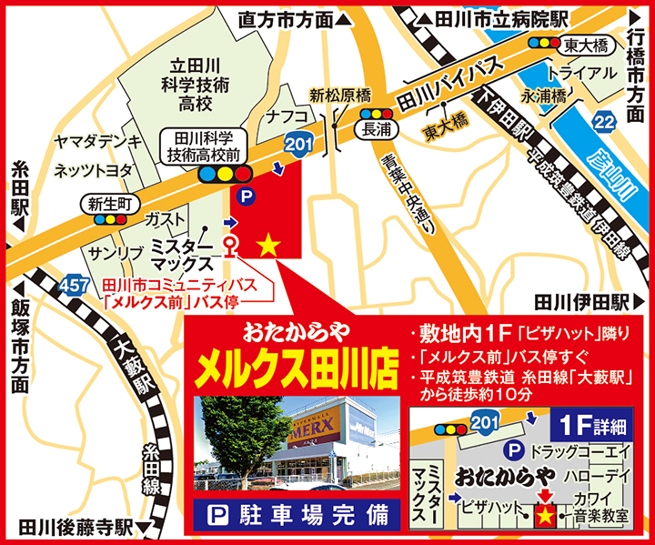 メルクス田川店案内図