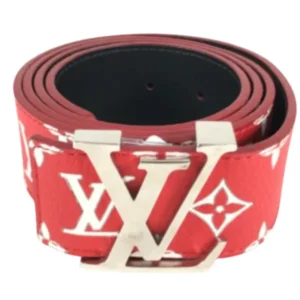 ルイ・ヴィトン ベルト レッド×ホワイト B Supremeコラボ