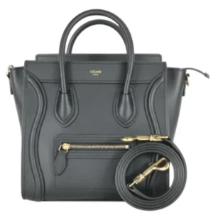 セリーヌ ラゲージナノショッパー ハンドバッグ レザー ブラック