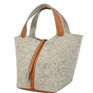 エルメス ピコタンロックMM ハンドバッグ フェルト