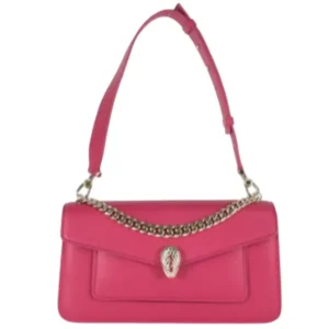 ブルガリ セルペンティ ショルダーバッグ レザー ピンク