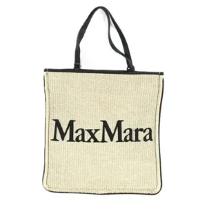 マックスマーラ ハンドバッグ ラフィア ベージュ