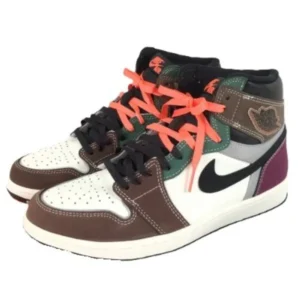 ナイキ エアジョーダン1 スニーカー ブラウン グリーン パープル