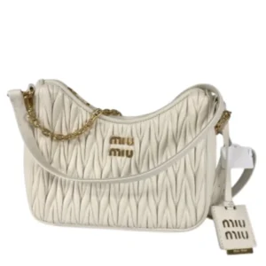 ミュウミュウ マテラッセ ハンドバッグ レザー ホワイト