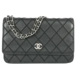 シャネル ワイルドステッチ チェーンウォレット レザー