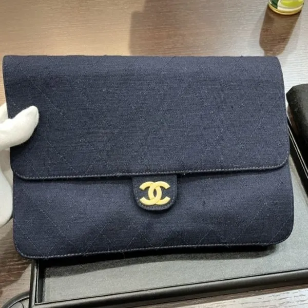 シャネル　コットン　チェーンショルダー
