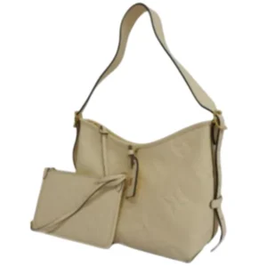 ルイ・ヴィトン モノグラムアンプラント キャリーオールジップNM PM ショルダーバッグ レザー ホワイト M46293