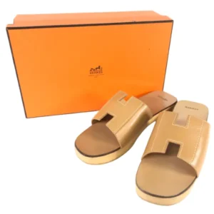 エルメス サンダル レザー ベージュ サイズ37