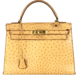 エルメス ケリー32 ハンドバッグ オーストリッチ ゴールド金具