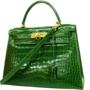 エルメス ケリー28 ハンドバッグ アリゲーター ○N刻印 ゴールド金具