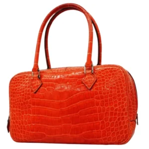 エルメス プリュムエラン ハンドバッグ アリゲーター □O刻印