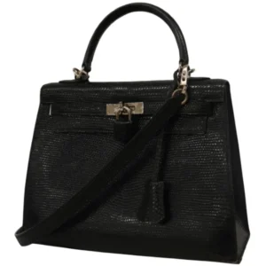 エルメス ケリー25 ハンドバッグ リザード □F刻印 ゴールド金具