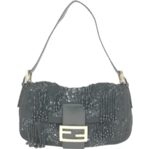 フェンディ マンマバケット ショルダーバッグ フェルト ビーズ