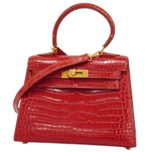 エルメス ミニケリー ハンドバッグ クロコダイル 〇Y刻印 ゴールド金具