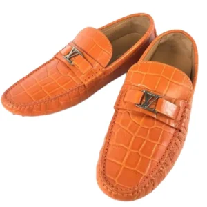 ルイ・ヴィトン ドライビングシューズ レザー オレンジ サイズ10/メンズ