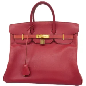 エルメス オータクロア32 ハンドバッグ レザー ○W刻印 ゴールド金具