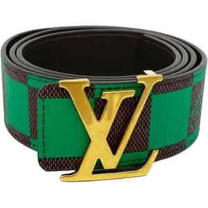 ルイ・ヴィトン ダミエポップヴェール LVイニシャル 40MM リバーシブル ベルト レザー M8545V