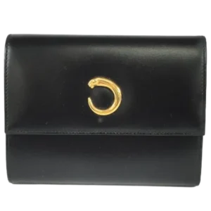 カルティエ 財布 レザー ブラック