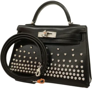 エルメス ミニケリー2 クルーテ ハンドバッグ レザー W刻印