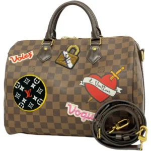ルイ・ヴィトン ダミエ/LVストーリーズパッチーズ スピーディバンドリエール30 ハンドバッグ N40060