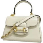 グッチ ホースビット ハンドバッグ レザー アイボリー