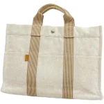 エルメス ニューフールトゥMM トートバッグ キャンバス シルバー金具