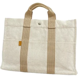 エルメス ニューフールトゥMM トートバッグ キャンバス シルバー金具