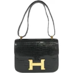 エルメス コンスタンス24 ショルダーバッグ クロコダイル ゴールド金具