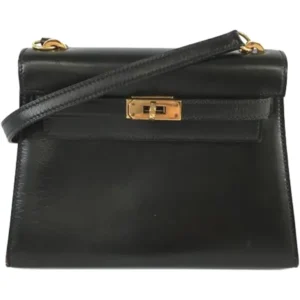 エルメス ミニケリー ショルダーバッグ レザー ○Q刻印 ゴールド金具