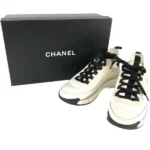 シャネル スニーカー レザー ファブリック