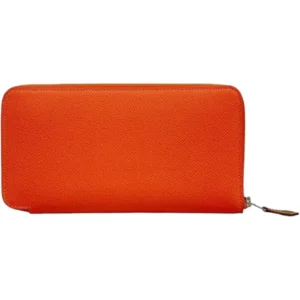 エルメス アザップロングシルクイン 財布 レザー W刻印