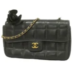 シャネル チョコバー チェーンショルダーバッグ ラムスキン