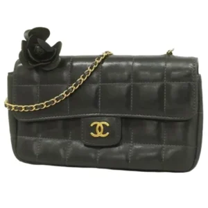 シャネル チョコバー チェーンショルダーバッグ ラムスキン