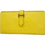 エルメス ベアンスフレ 財布 アリゲーター B刻印 シルバー金具