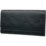 グッチ GGエンブレム コンチネンタル 財布 レザー ブラック
