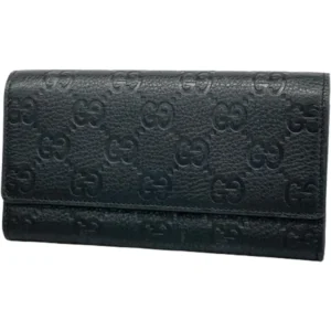 グッチ GGエンブレム コンチネンタル 財布 レザー ブラック
