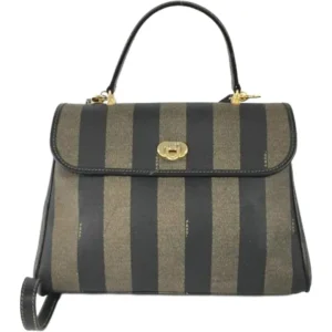 フェンディ ペカン ハンドバッグ ナイロンキャンバス